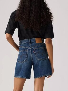 Levi's Women's Mid-Length High-Rise Denim Shorts in Blue